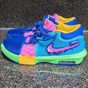 Nike Men's Multicolor Blue Pink Green Yellow Basketball Sneakers